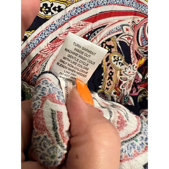 New York & Company Multi Color Paisley Long Sleeve Maxi Dress V Neck Size XL NWT - Picture 15 of 15